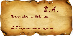 Mayersberg Ambrus névjegykártya